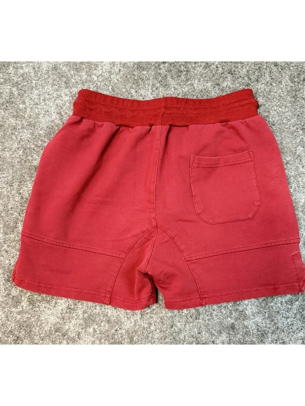 Men’s Red Athletic Lounge Shorts Drawstring Zip Pockets Size Small